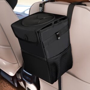 Car Trash Can Car Folding High Quality Car Trash Can Waterproof Liner Creative Trash Oxford Material, Washable and Durable Black